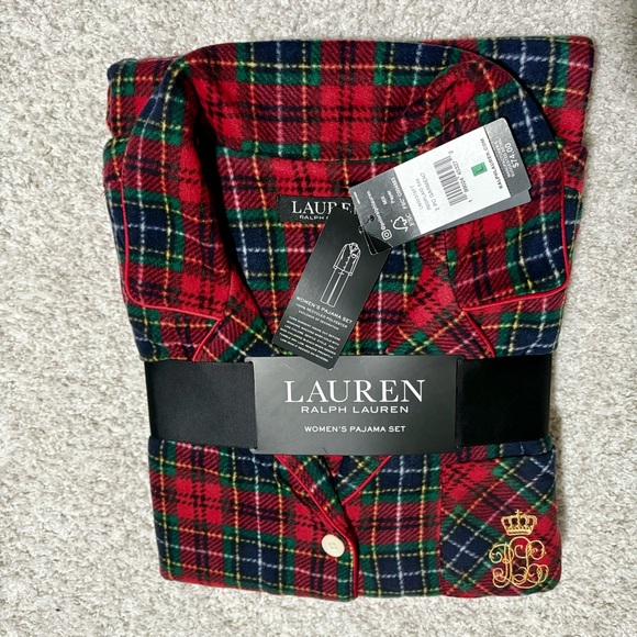 NWT Lauren Ralph Lauren Red and Green Plaid Women’s Pajama Set size Large - Picture 6 of 7